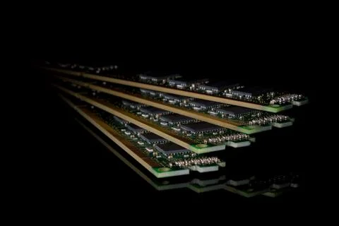 Electronic collection - computer random access memory (RAM) modules Stock Photos