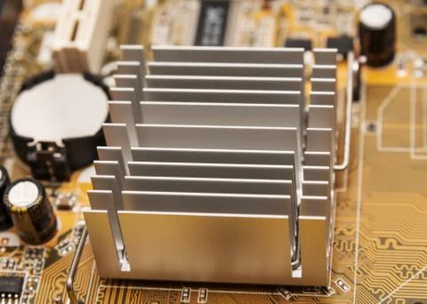 Electronic collection - digital components on computer mainboard Foto stock