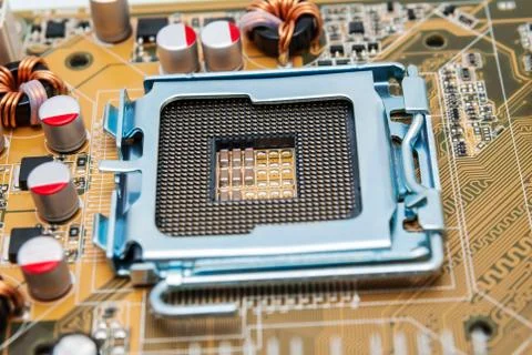 Electronic collection - empty cpu socket Stock Photos