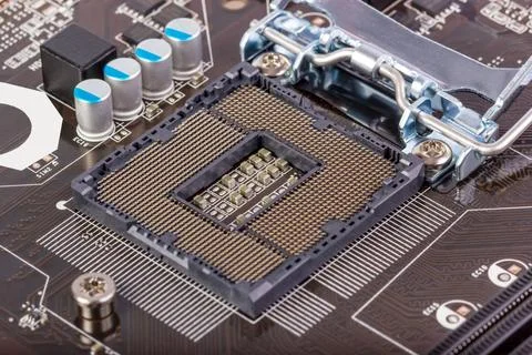 Electronic collection - Empty CPU socket Empty CPU processor socket with p... 写真素材