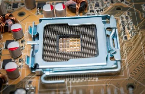 Electronic collection - Empty CPU socket Empty CPU processor socket with p... Stock Photos