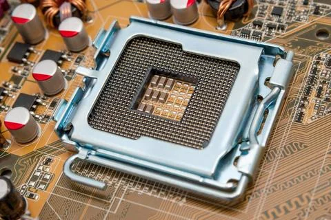 Electronic collection - Empty CPU socket Empty CPU processor socket with p... 写真素材