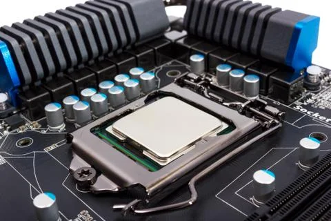 Electronic collection - multiphase power system modern processor Stock Photos