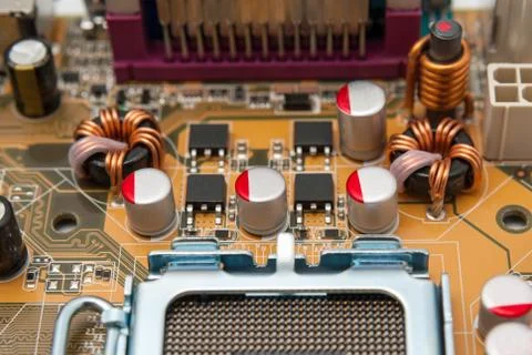 Electronic collection - Multiphase power system modern processor Stock Photos