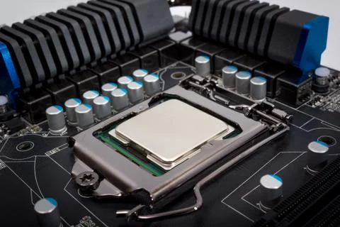 Electronic collection - Multiphase power system modern processor Stock Photos