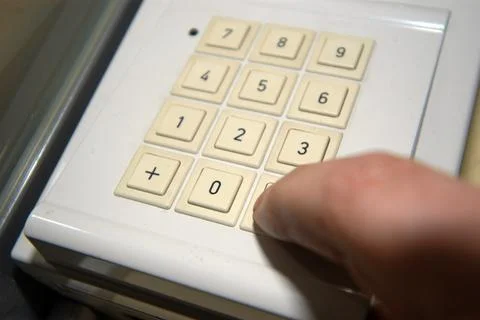 Electronic combination lock and security technology Stock Photos