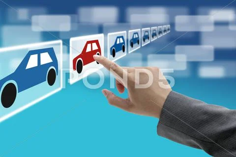 Electronic commerce car showroom Stock Illustration
