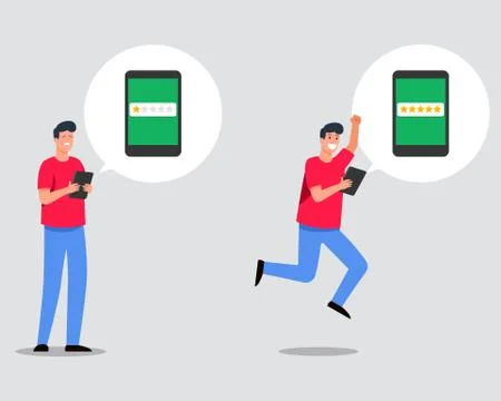 Electronic Commerce Shop Owner Expression After Get Rate Stock Illustration