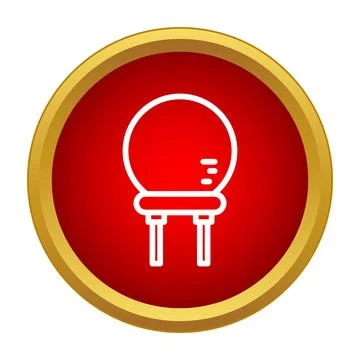 Electronic component capacitor icon in red circle Stockillustratie