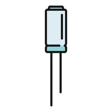 Electronic component capacitor storing electric charge vector Stock Illustration
