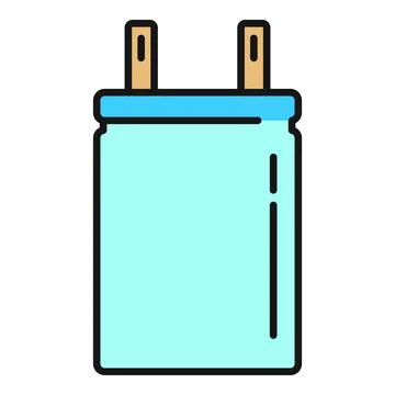 Electronic component capacitor storing electrical energy flat icon Stock Illustration