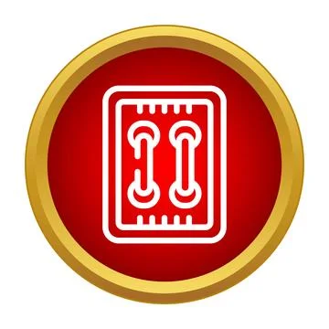 Electronic component circuit board icon showing technology innovation Stock Illustration
