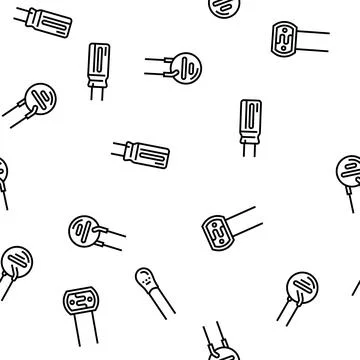 Electronic component circuit chip vector seamless pattern Stock Illustration
