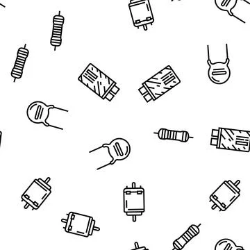 Electronic component circuit chip vector seamless pattern イラスト素材