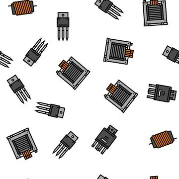 Electronic component circuit chip vector seamless pattern Stock Illustration
