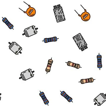 Electronic component circuit chip vector seamless pattern イラスト素材