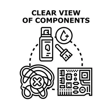 Electronic component cleaning and maintenance vector concept Stock Illustration