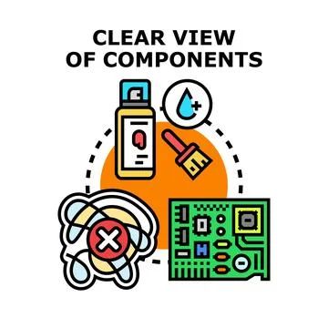 Electronic component cleaning and maintenance vector concept Ilustración de archivo