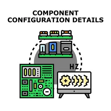 Electronic component configuration setup and details management Illustrazione stock