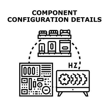 Electronic component configuration setup and details management Stock Illustration