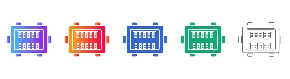 Electronic Component Connector Vector Icon Set Stock Illustration