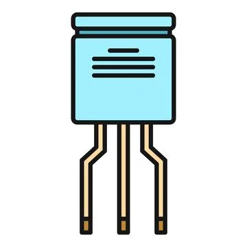Electronic component depicting a voltage regulator transistor icon Illustrazione stock
