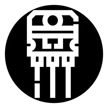 Electronic component icon illustrating semiconductor technology concept Stock Illustration