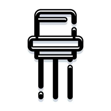 Electronic component icon with line art design Stock Illustration