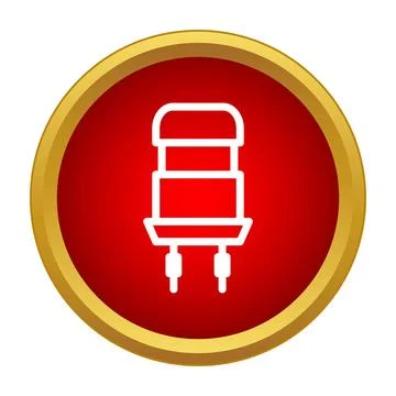 Electronic component icon on red gold circle Stockillustratie