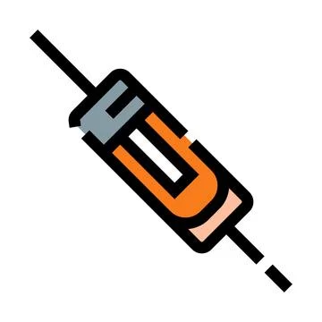 Electronic component icon representing a circuit resistor Stock Illustration