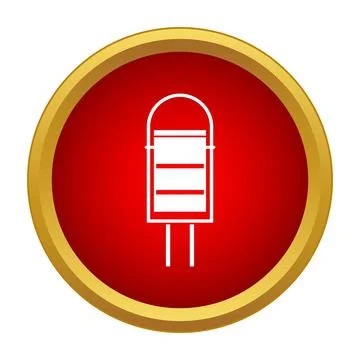 Electronic component icon representing a simplified transistor symbol Stock Illustration