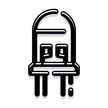 Electronic component led light emitting diode icon Stock Illustration