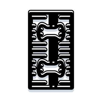 Electronic component microchip computing technology circuit board icon Ilustración de archivo