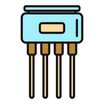 Electronic component microchip controlling modern technology devices Illustrazione stock