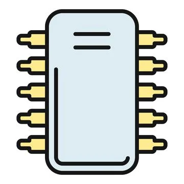 Electronic component microchip processor integrated circuit icon イラスト素材