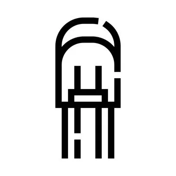 Electronic component minimal line icon on white background イラスト素材