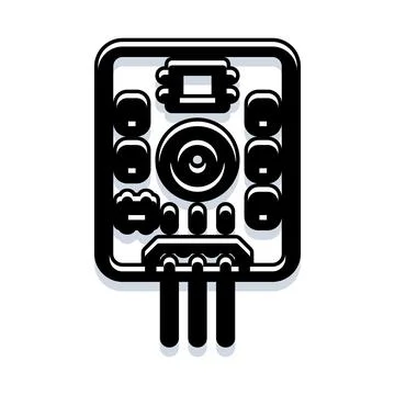 Electronic component module with circuit board hardware Stock Illustration