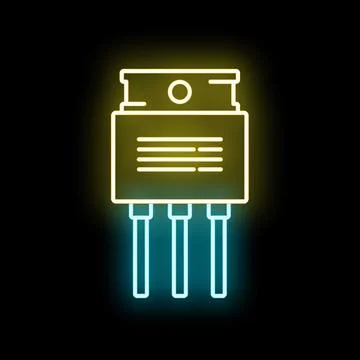 Electronic component neon glow line icon illustration イラスト素材