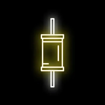 Electronic component neon icon glowing dark background Stock Illustration