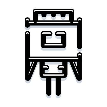 Electronic component or hardware connector icon 스톡 일러스트