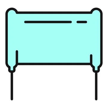 Electronic component outline icon representing capacitor technology Stock Illustration