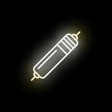 Electronic component resistor neon glowing sign modern technology Stock Illustration