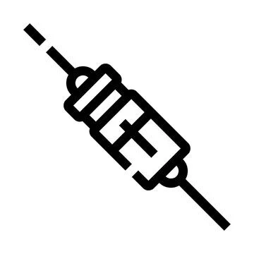 Electronic component resistor providing circuit resistance icon Stock Illustration