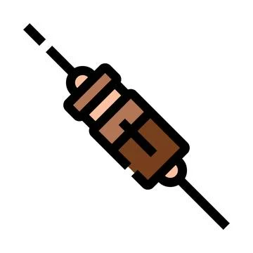 Electronic component resistor providing electrical resistance in circuit Illustrazione stock