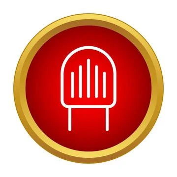 Electronic component resistor vector icon in round frame Stock Illustration