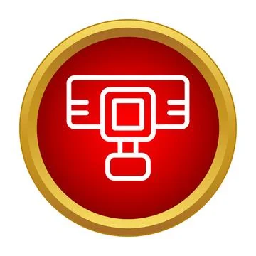 Electronic component symbol icon on red circle Illustrazione stock