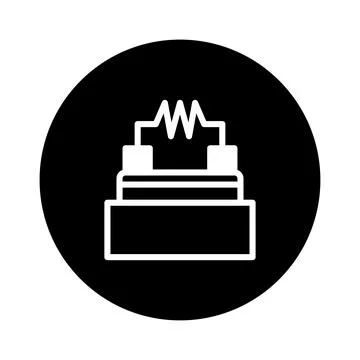 Electronic component vector icon displaying resistor symbol contained insid.. Stock Illustration