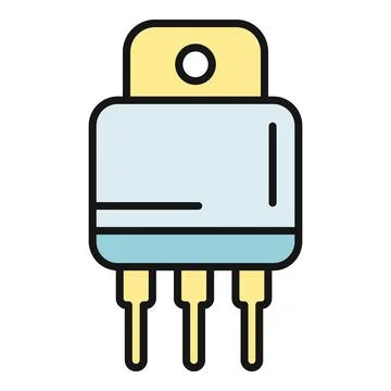 Electronic component voltage regulator icon for hardware concept Stockillustratie