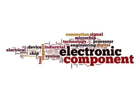 Electronic component word cloud Stock Illustration