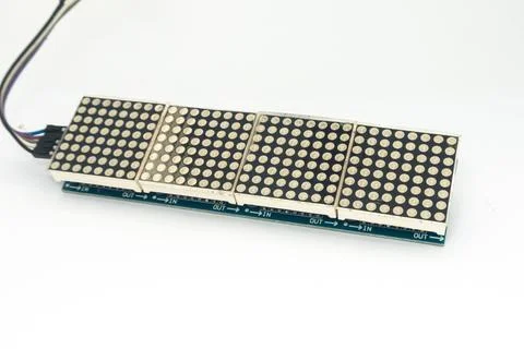 Electronic components 8x8 dot matrix led isolated on white. Electronic DIY pa Foto stock